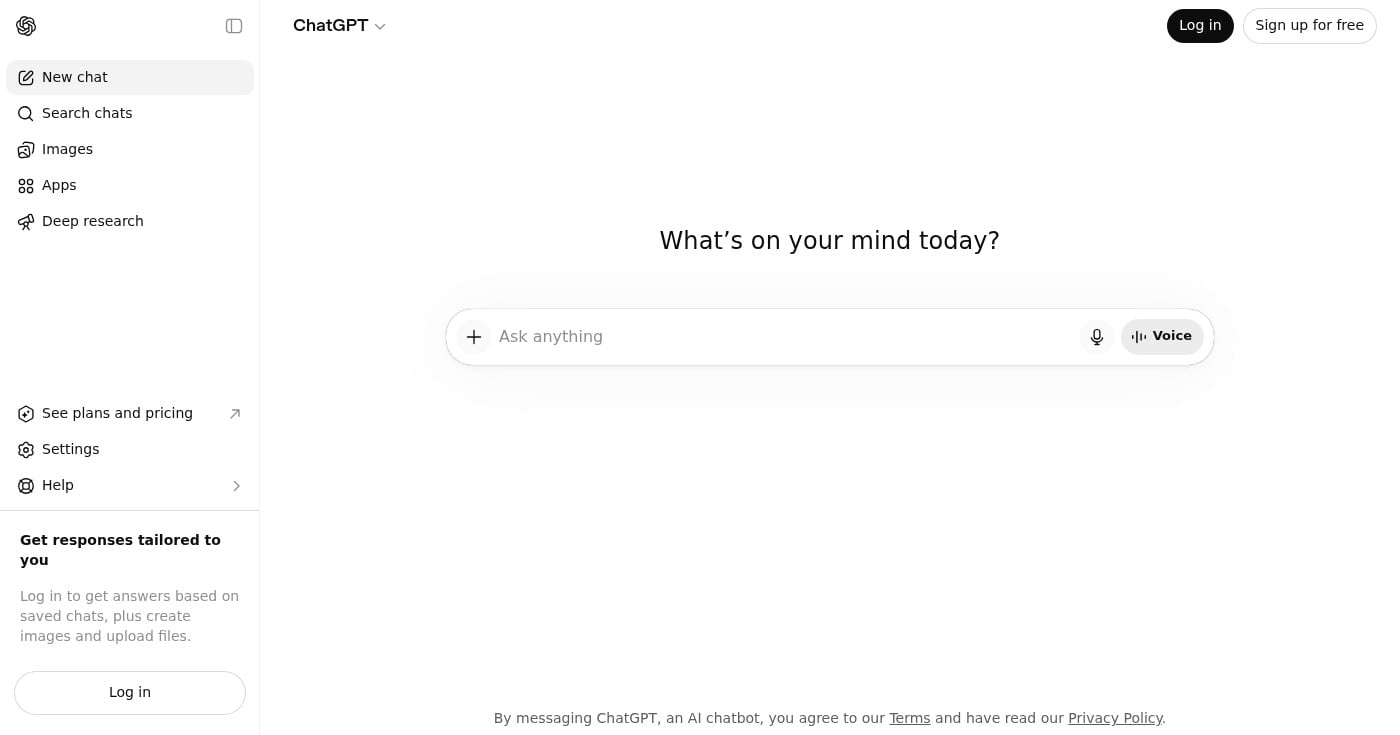 ChatGPT image generation homepage screenshot