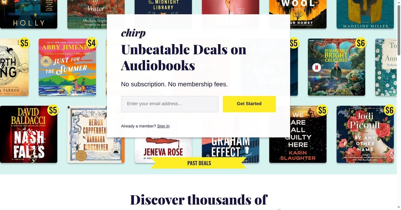 Chirp audiobook deals page