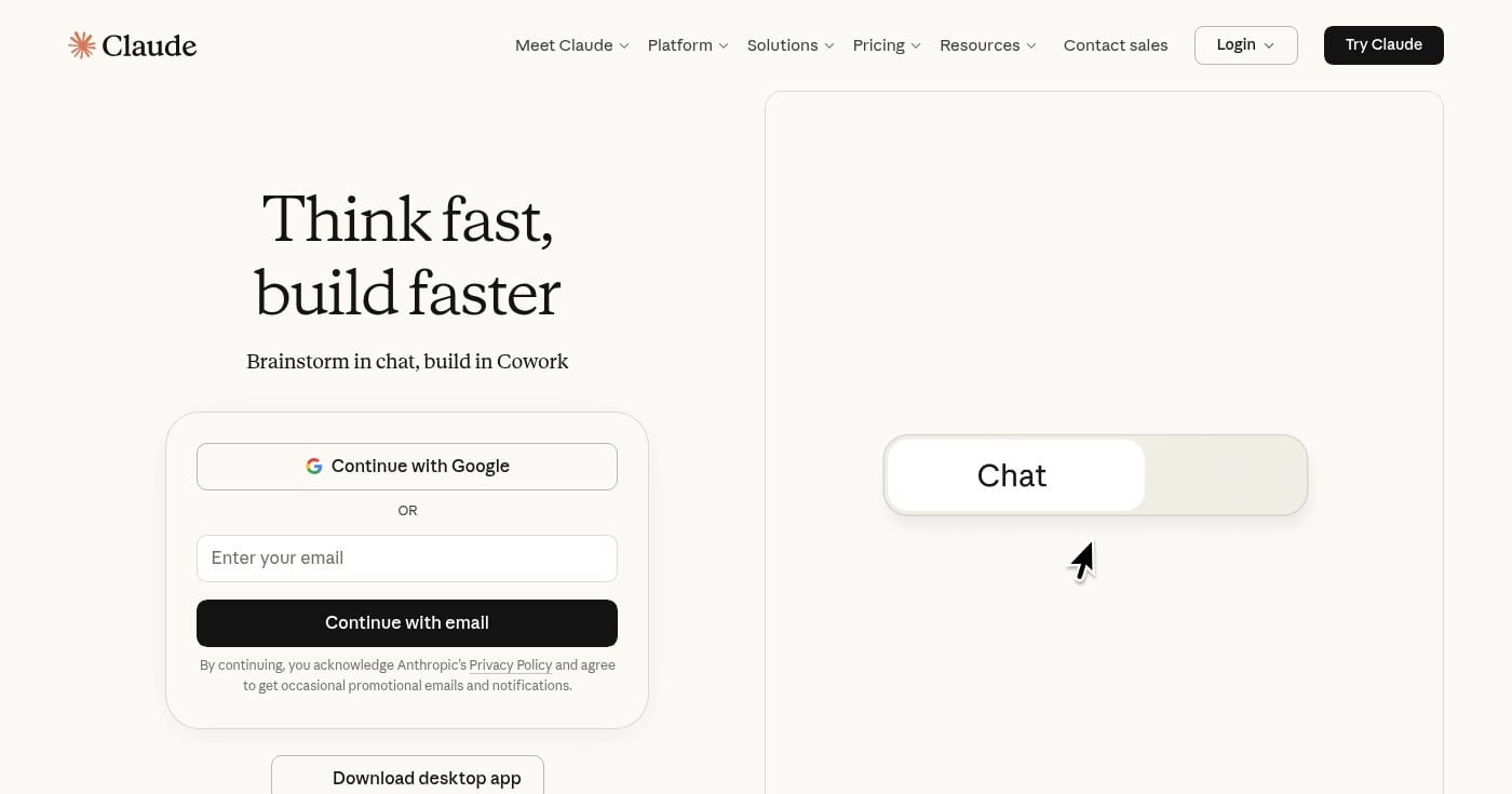 Claude AI writing interface by Anthropic