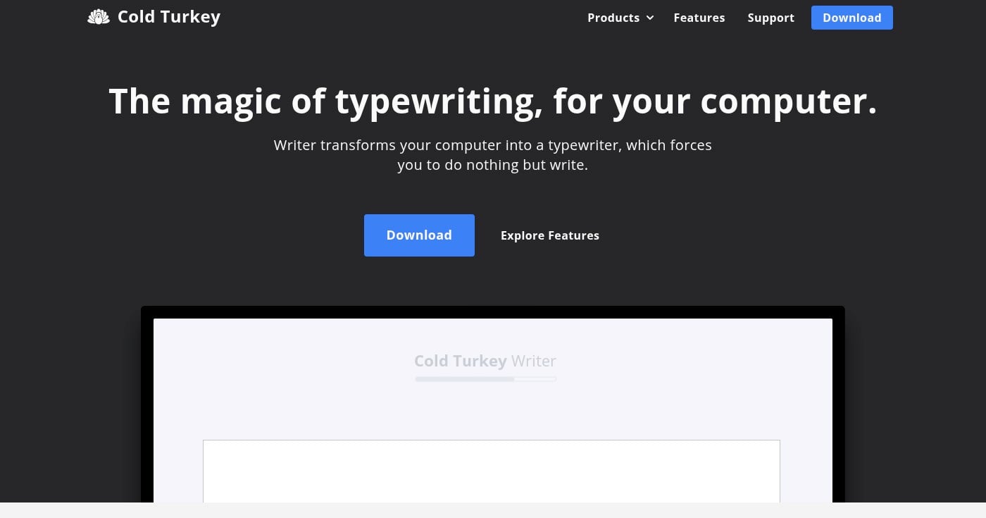 Cold Turkey Writer product screenshot