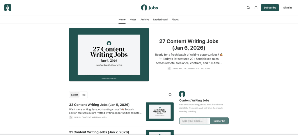 content writing jobs