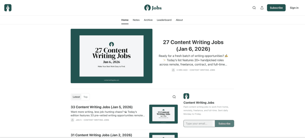 content writing jobs