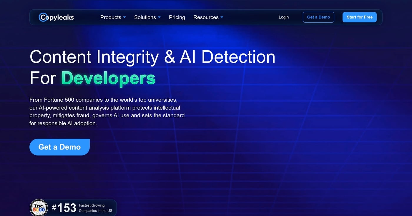 Copyleaks plagiarism checker homepage