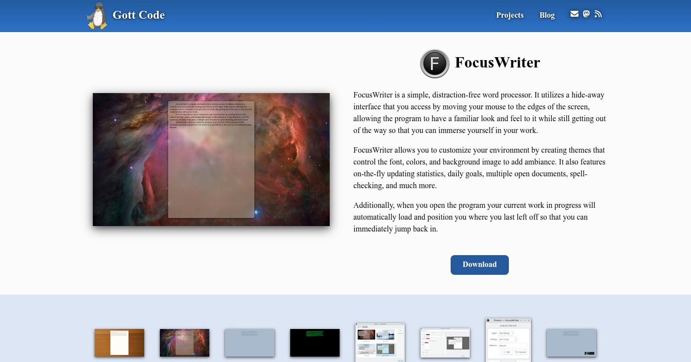 FocusWriter product screenshot