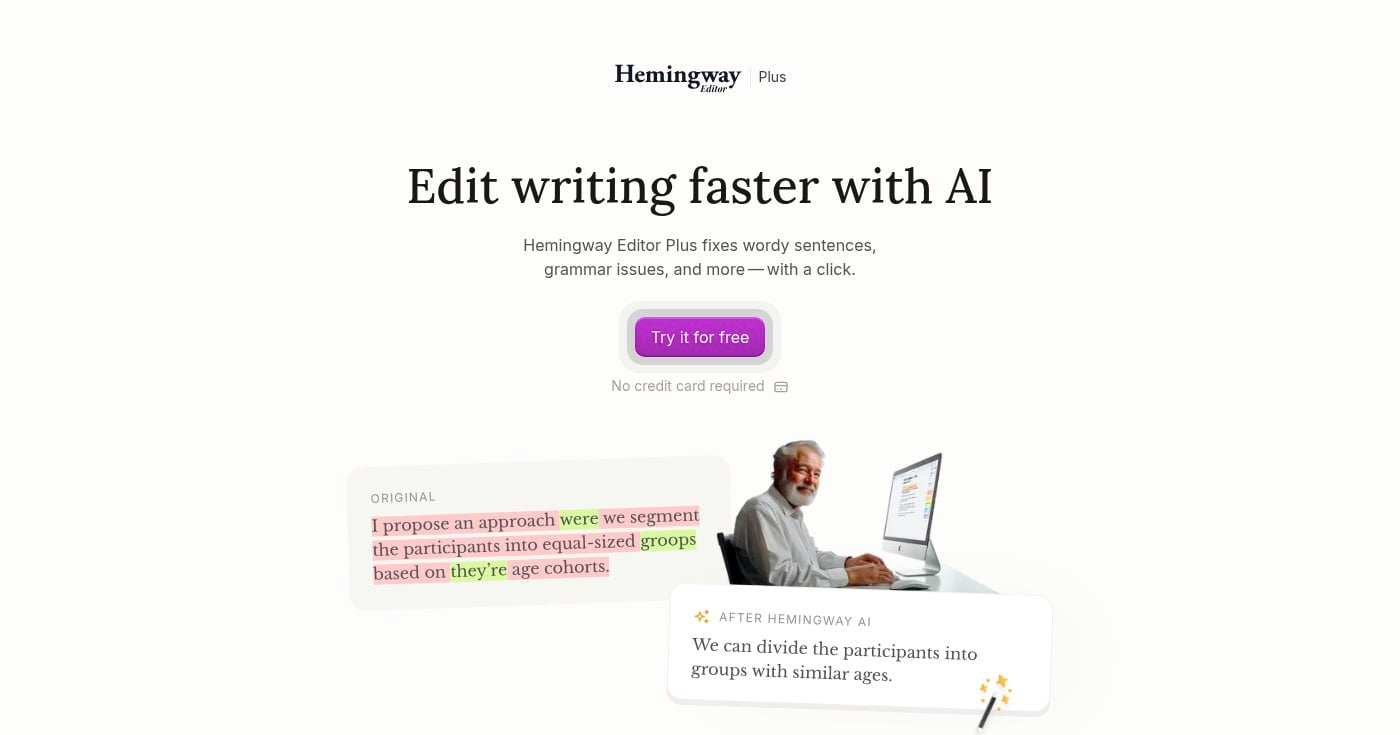 Hemingway Editor Plus readability and grammar tool