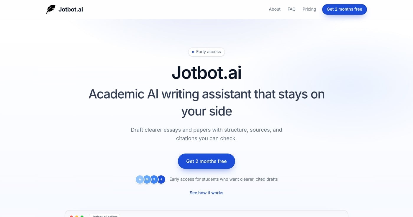JotBot homepage