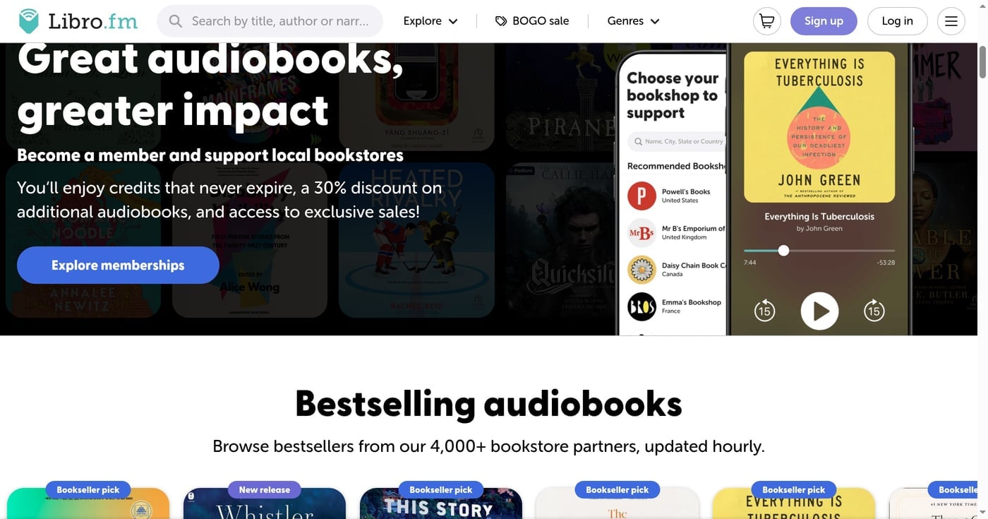 Libro.fm homepage