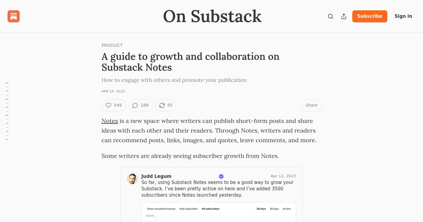 Substack Notes collaboration and growth guide