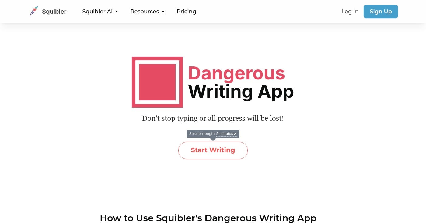 The Most Dangerous Writing App product screenshot