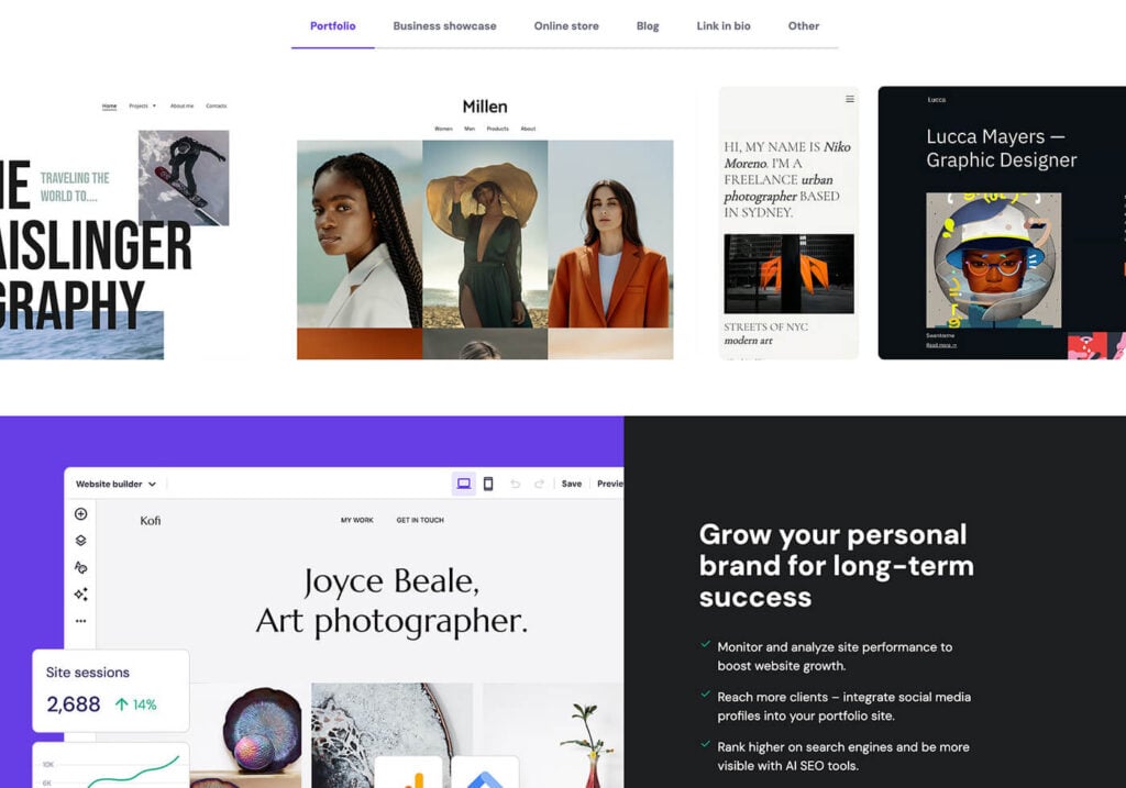 Hostinger's Portfolio Website Maker