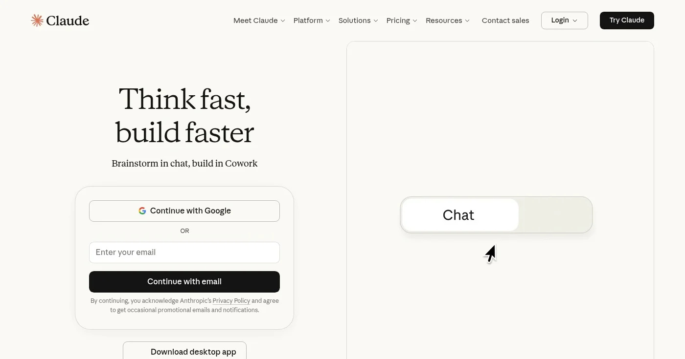 Claude AI writing interface by Anthropic