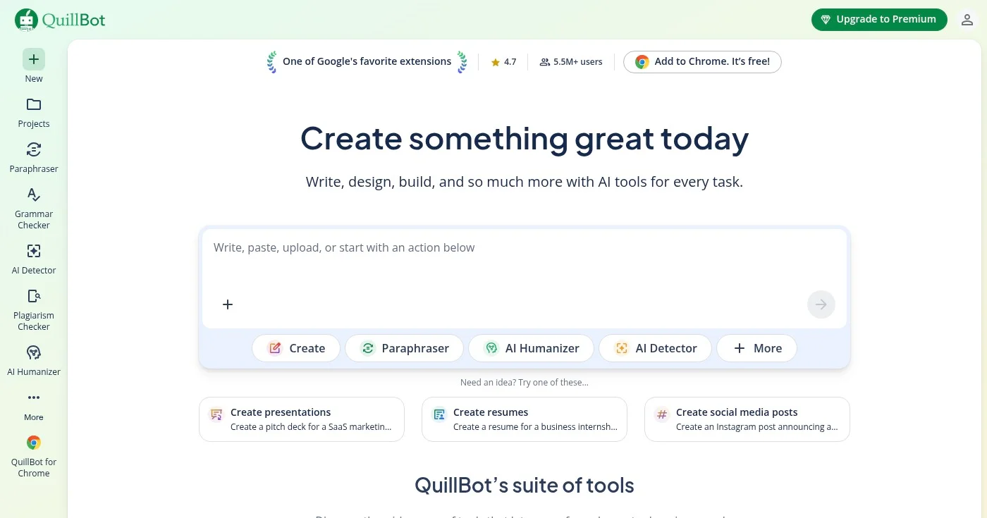 QuillBot paraphrasing tool interface