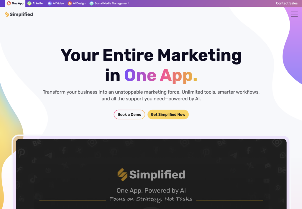 Simplified's Summarizer Tool homepage, February 2025