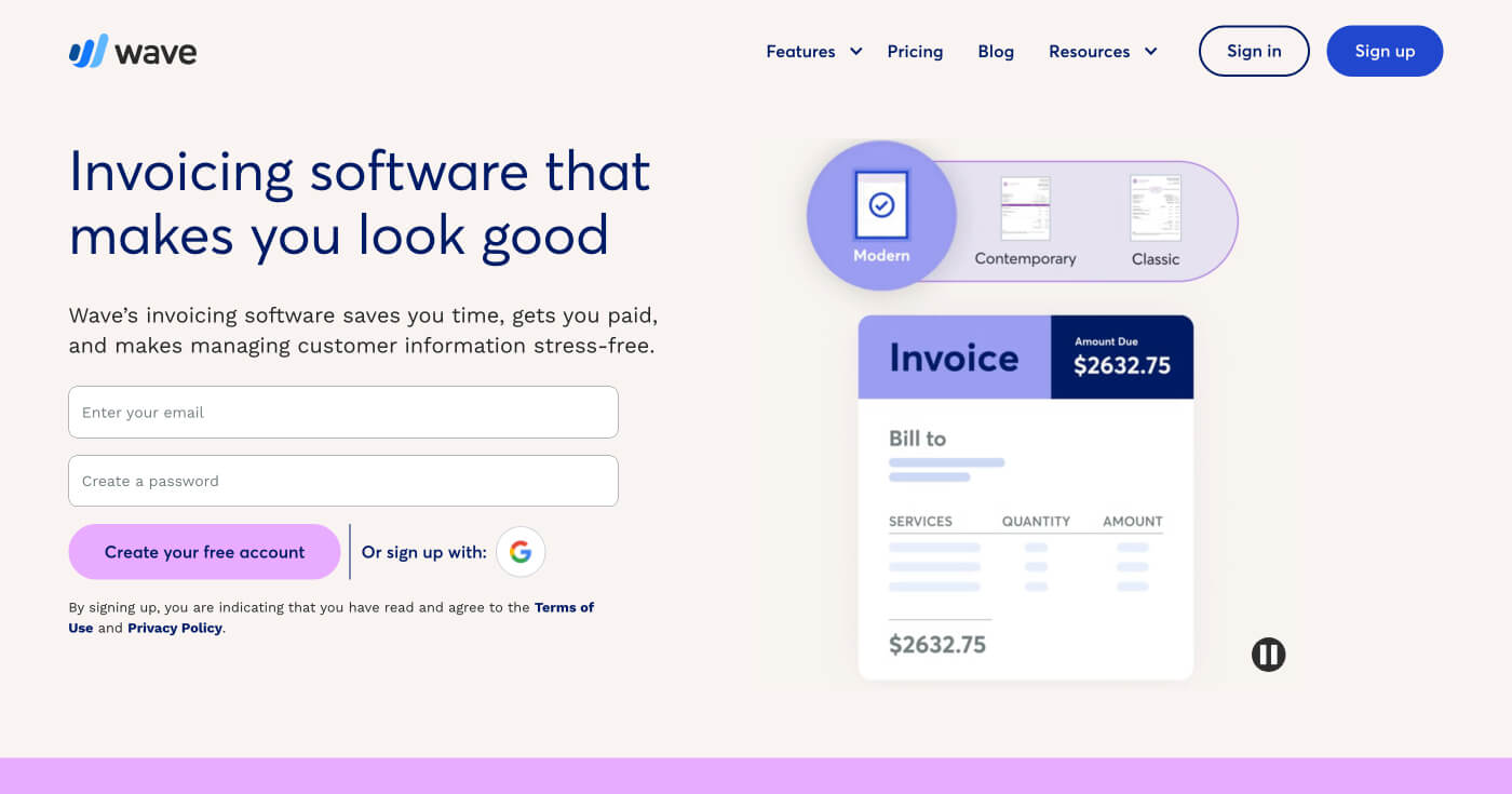 Wave Invoicing