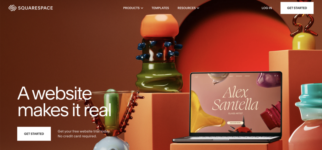 Squarespace homepage, January 2025